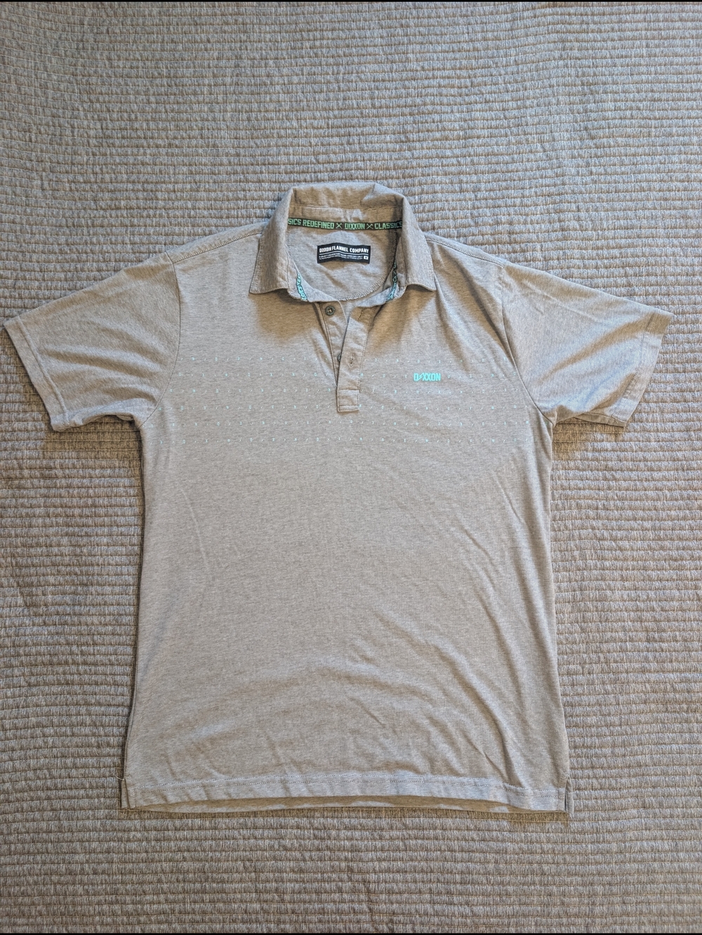 Dixxon Men's Light Gray Polo with Mint Logo